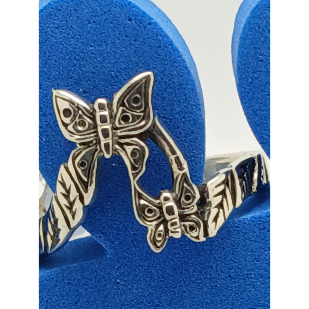 1990s Vintage Sterling Silver Butterfly Flower Toe Ring Handcrafted Darling Fun - HoneyThomas.com