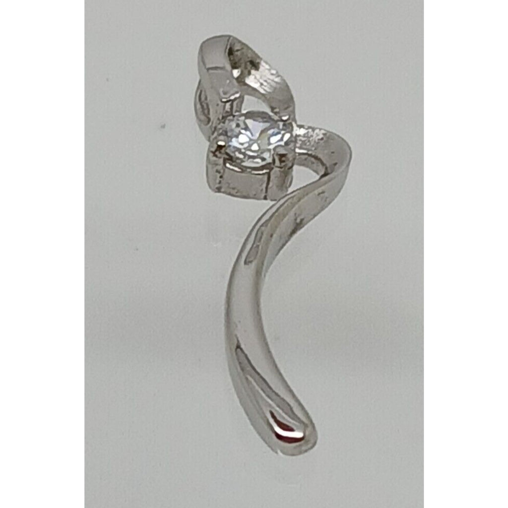 .925 Thailand Sterling Silver Simulated Diamond Pendant Necklace NEW Gift Boxed - HoneyThomas.com