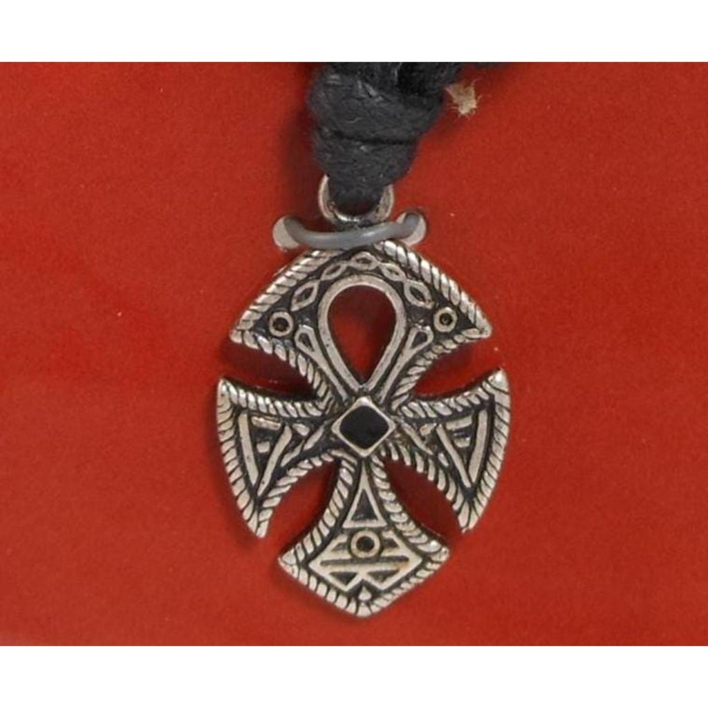 Vintage Celtic Visions Sacred Symbols Necklace Pendant Cross 24" Adjustable NOS - HoneyThomas.com