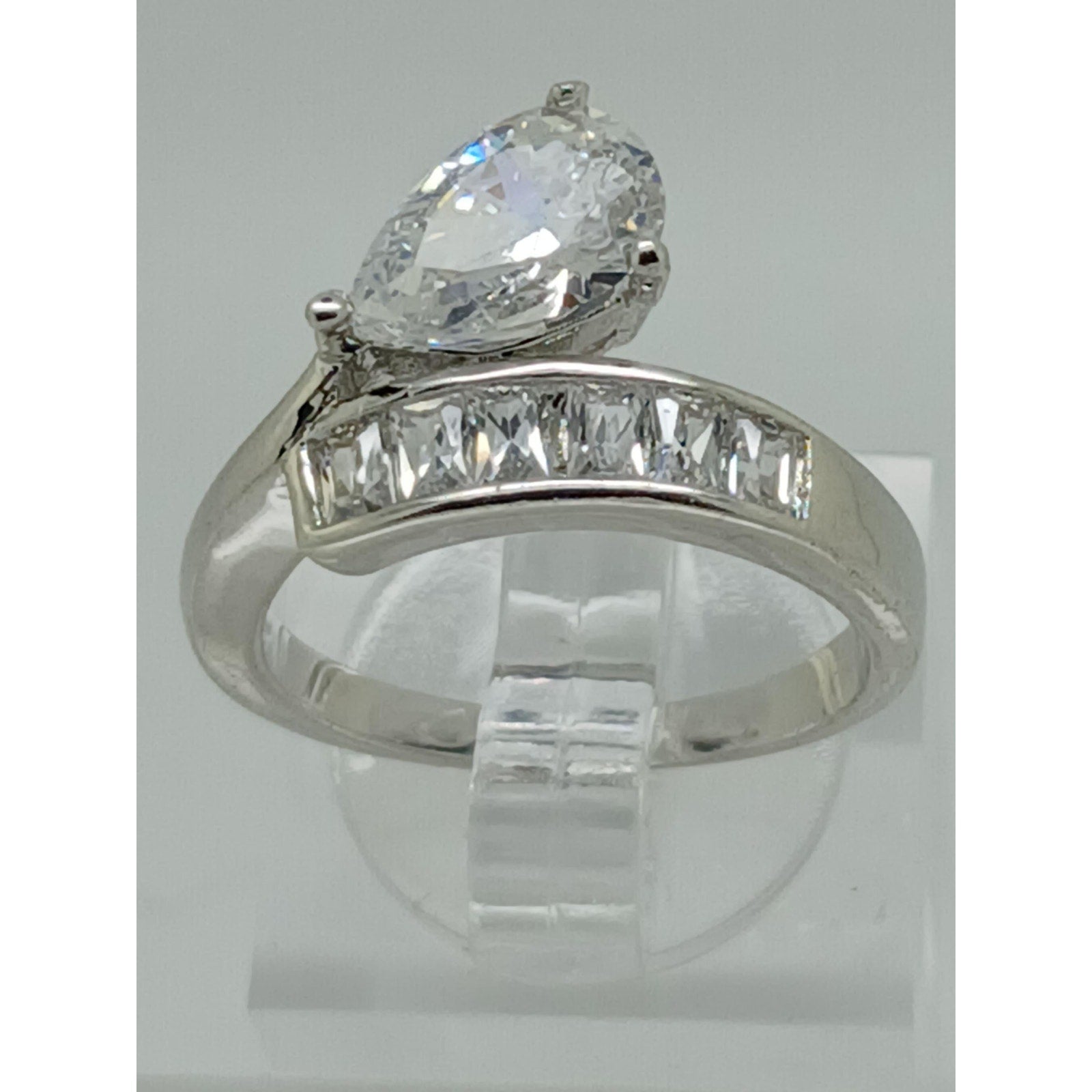 2.4CT Vintage Gold Plated Pear Radiant Cut Sim Diamond CZ Engagement Ring Size 6