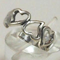 Vintage Sterling Silver Hearts Toe Ring - NOS Boho Jewelry from Thailand, 925 - HoneyThomas.com