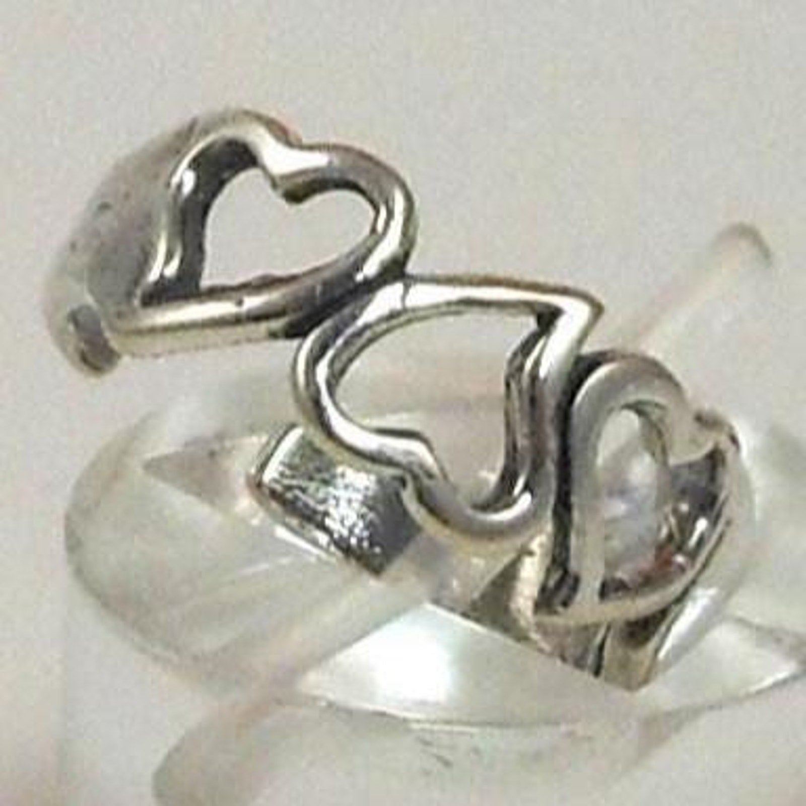 Vintage Sterling Silver Hearts Toe Ring - NOS Boho Jewelry from Thailand, 925 - HoneyThomas.com