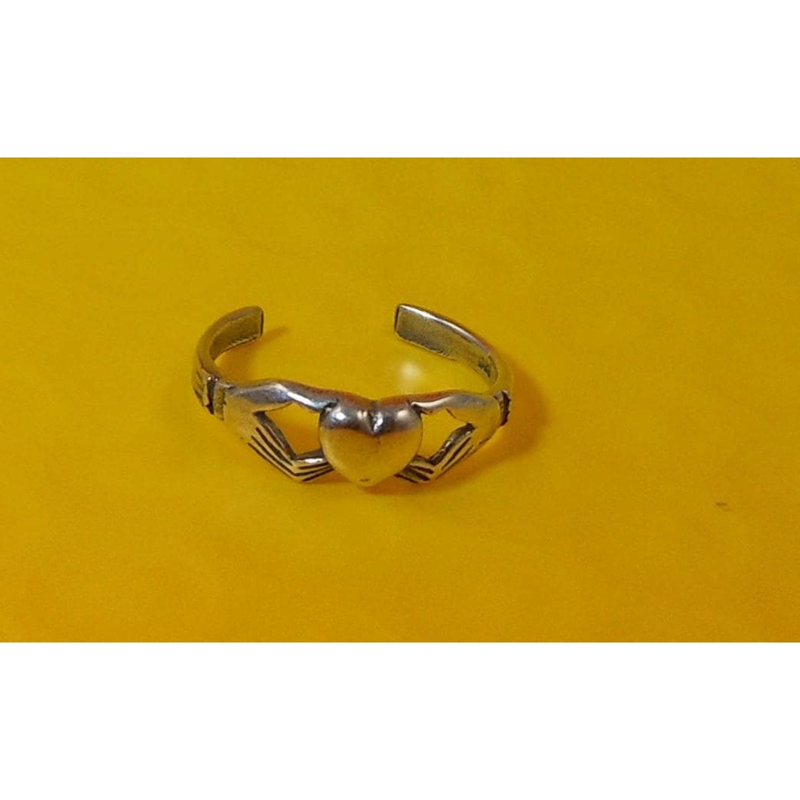 Vintage Sterling Silver Irish Claddagh Celtic Toe Ring Adjustable New-Old-Stock