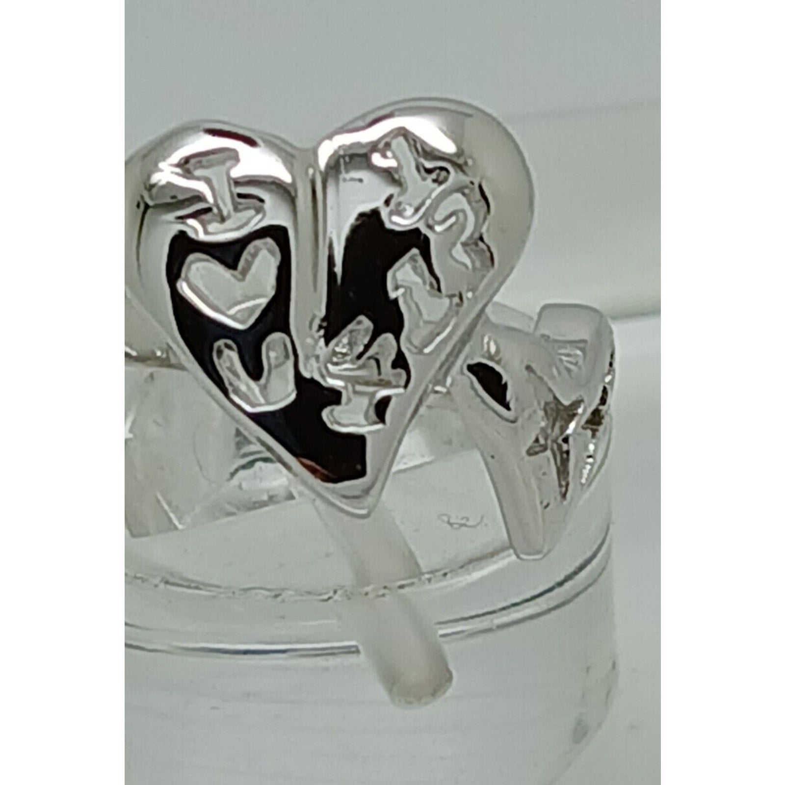 Vintage Estate Jewelry .925 Thailand Sterling Silver Ring Size 5.5 I LOVE YOU - HoneyThomas.com