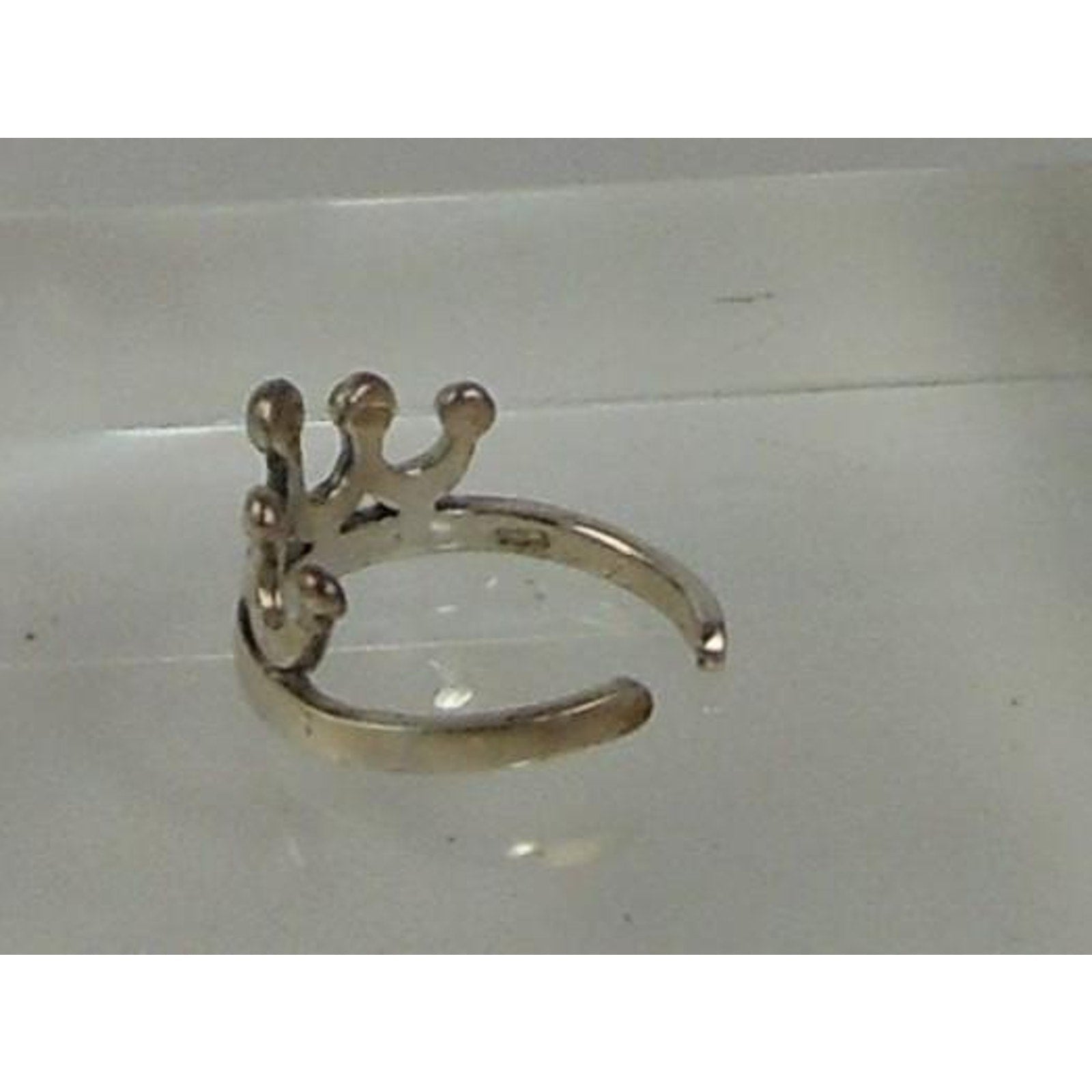 Vintage Sterling Silver Crown Queen Princess Toe Ring NOS 925 1.6g Thailand Made - HoneyThomas.com