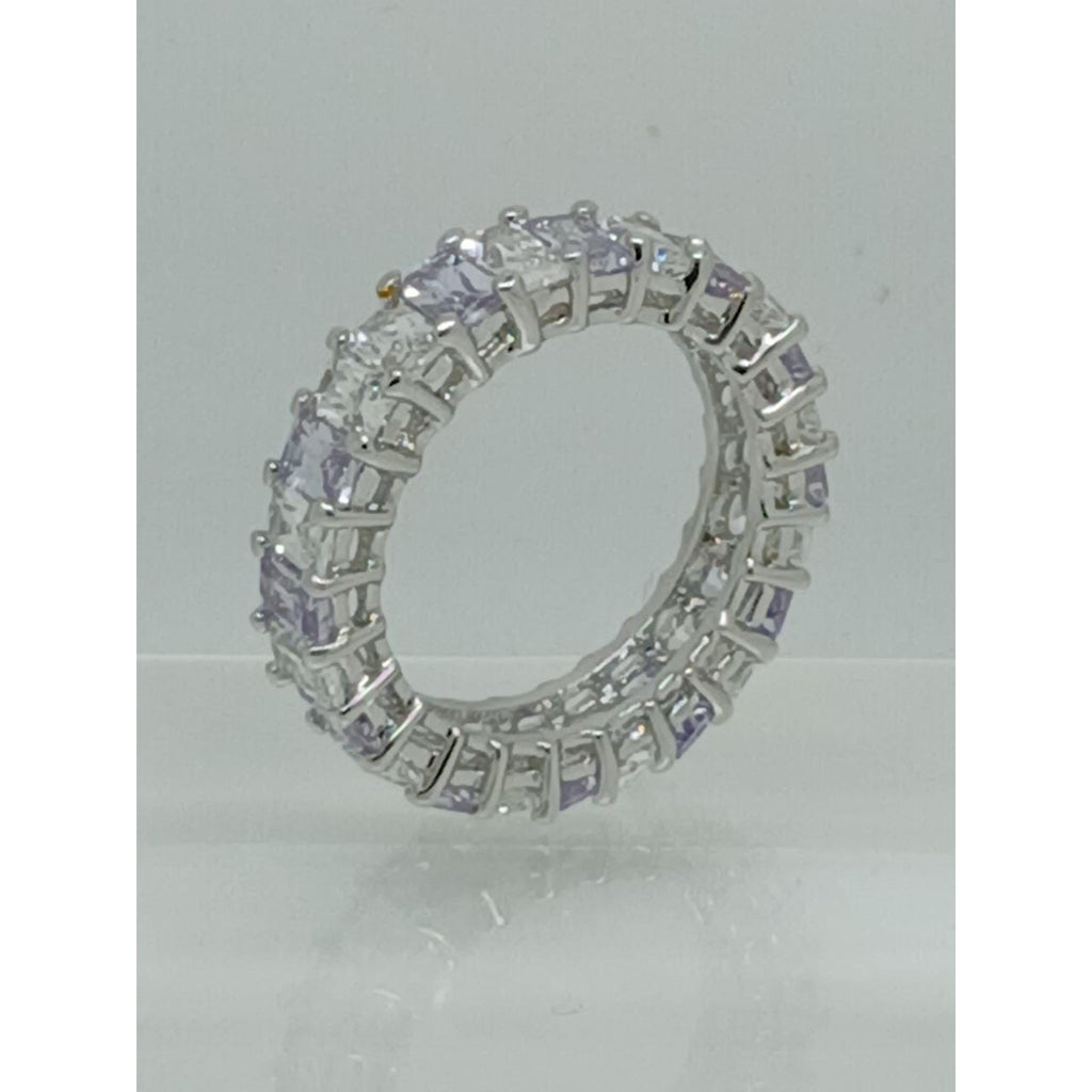 3.70CT White Gold EP Eternity Anniversary Wedding Band Ring Size 9 - HoneyThomas.com