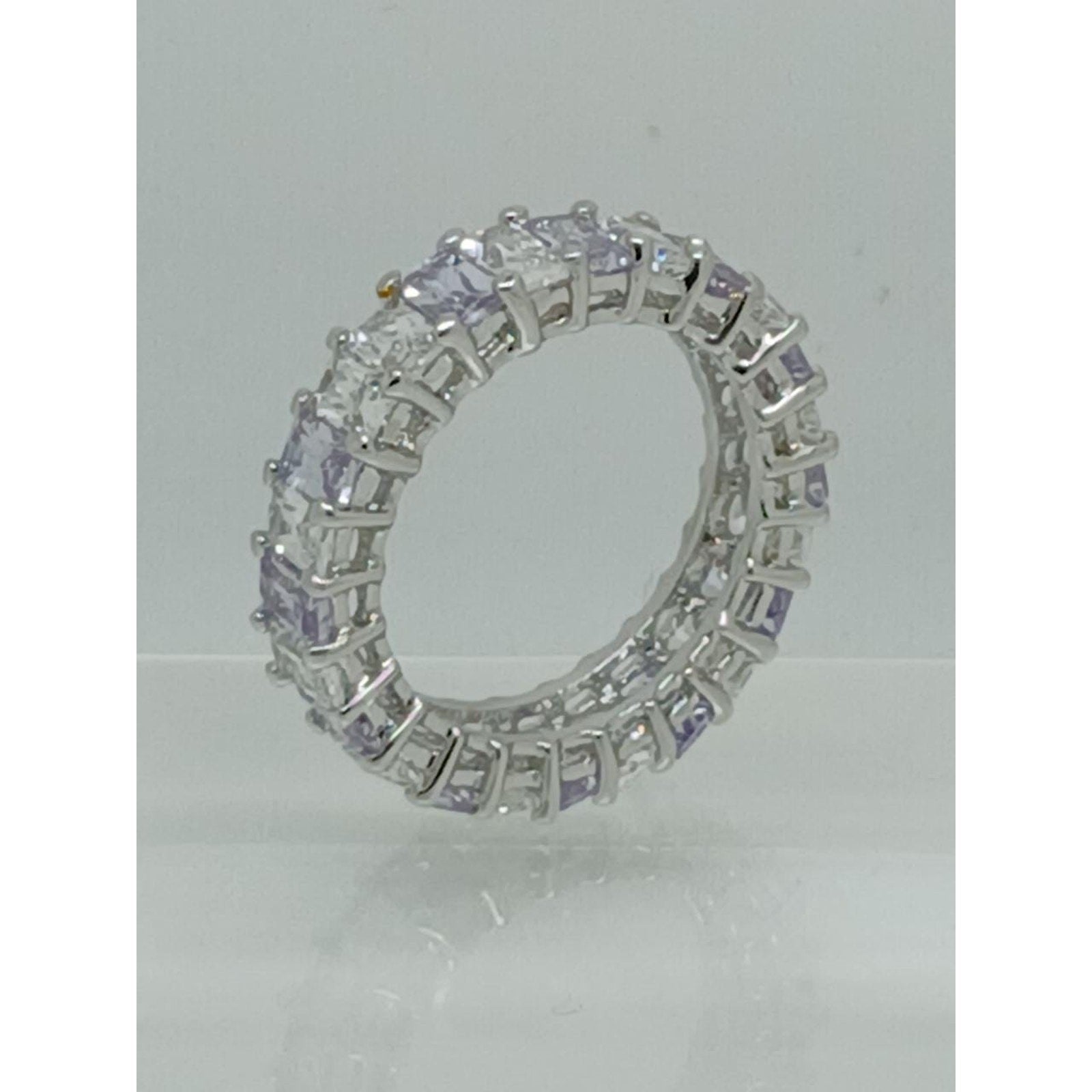 3.70CT White Gold EP Eternity Anniversary Wedding Band Ring Size 9 - HoneyThomas.com