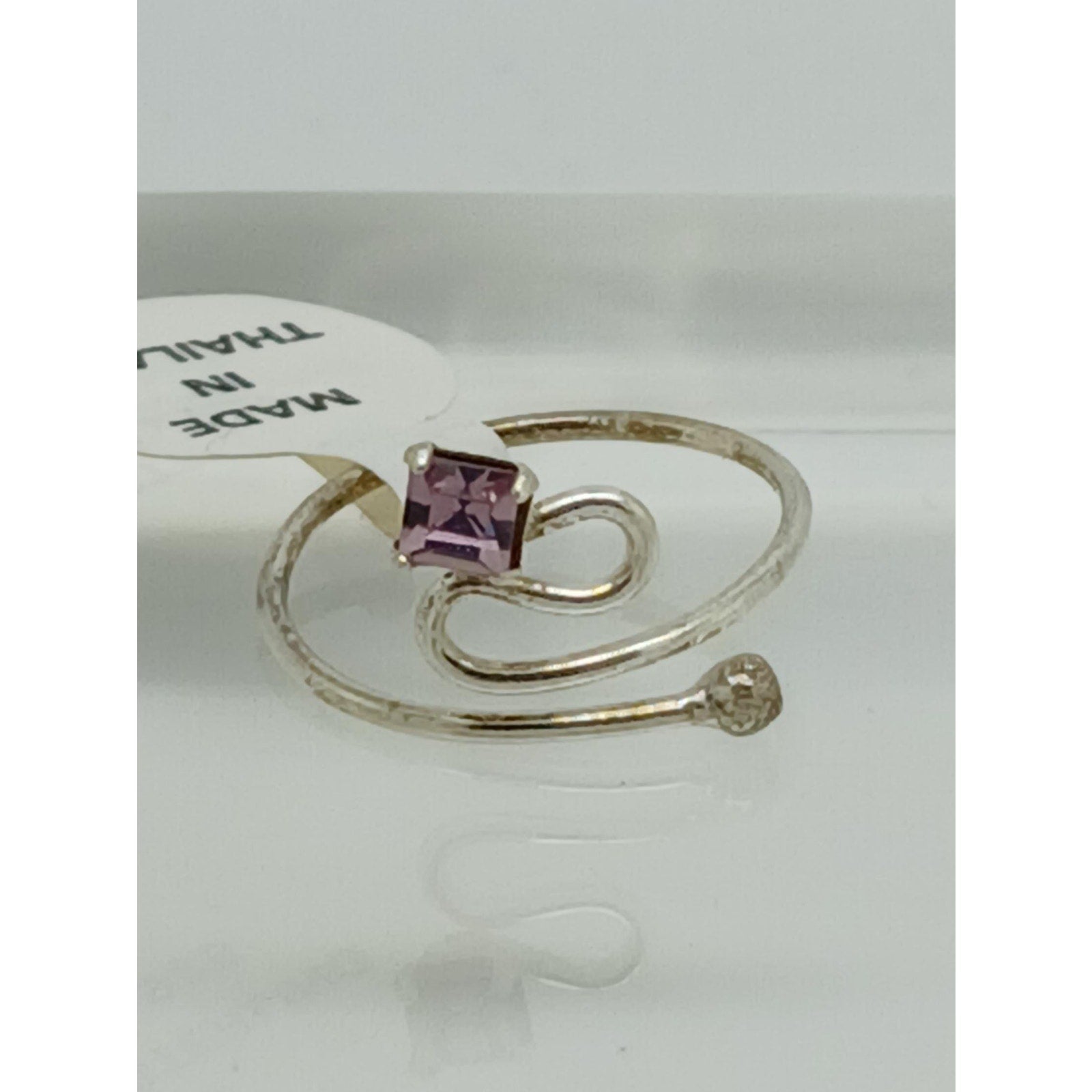 Sexy Purple Crystal Rhinestone Toe Ring Adjustable Size Sterling Silver Gift Box