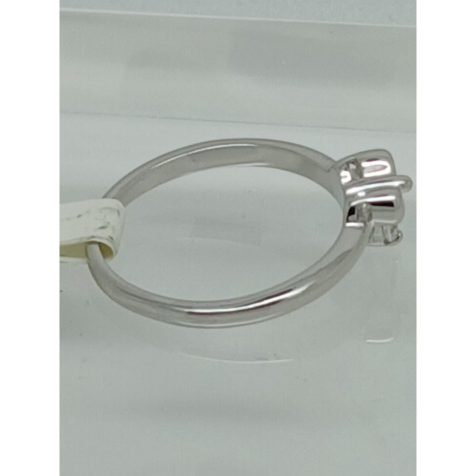 Vintage 0.25CT Charming Bow Solitaire White Gold Plated Stack Band Ring Size 8