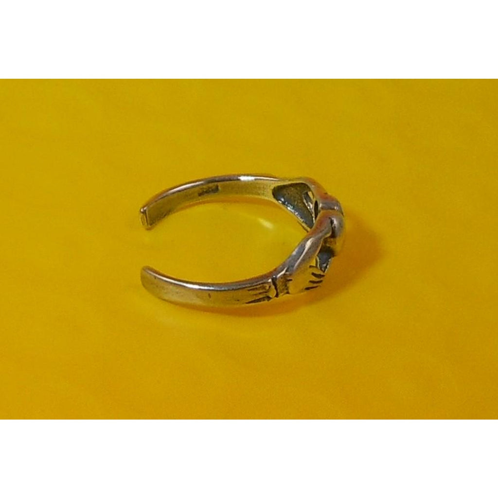 Vintage Sterling Silver Irish Claddagh Celtic Toe Ring Adjustable New-Old-Stock