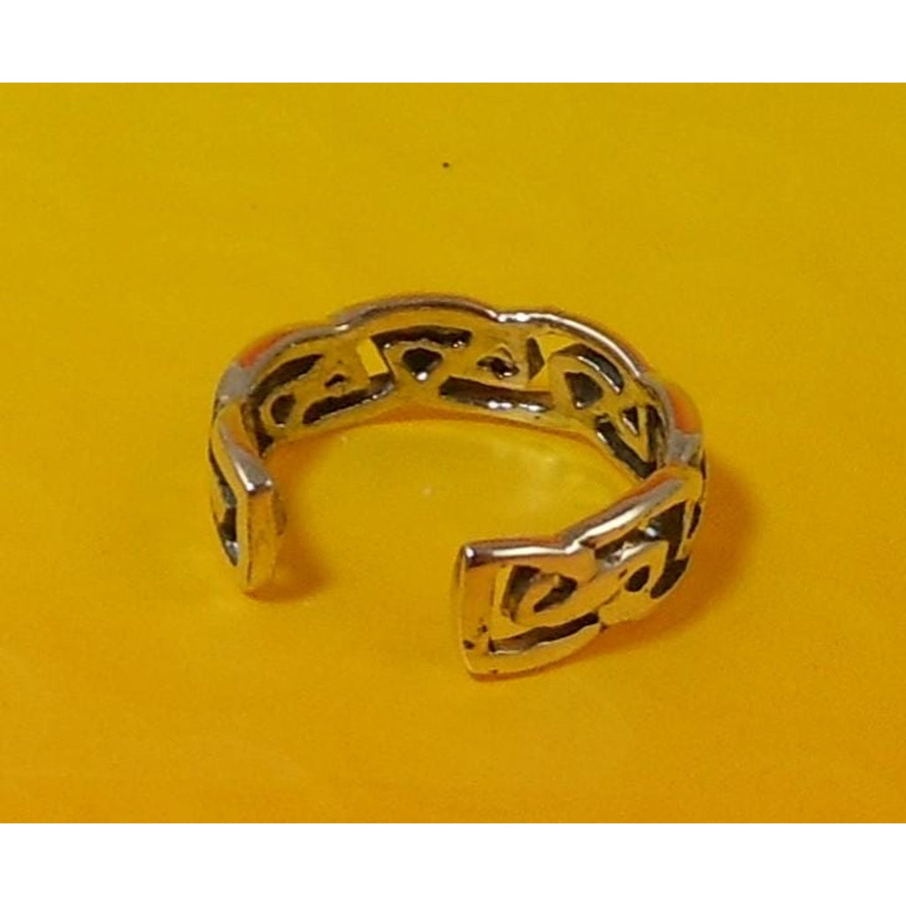 Vintage Sterling Silver Irish Celtic Tribal Weave Toe Ring Handcrafted Unique