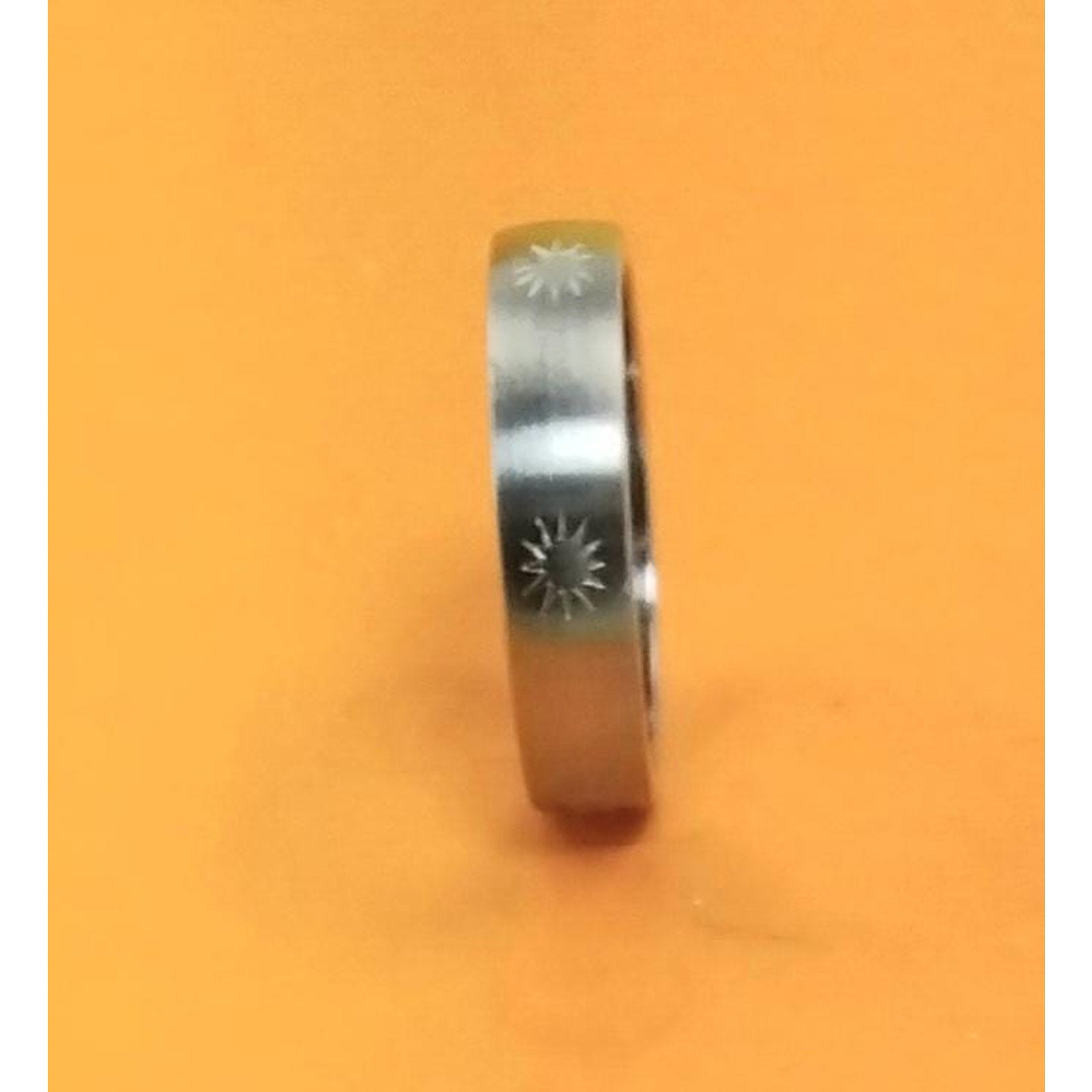 Elegant Vintage Handcrafted Stainless Steel Starburst Ring Size 12.25 - 6.2 grams -New-Old-Stock 6mm Wide - 2mm Thick
