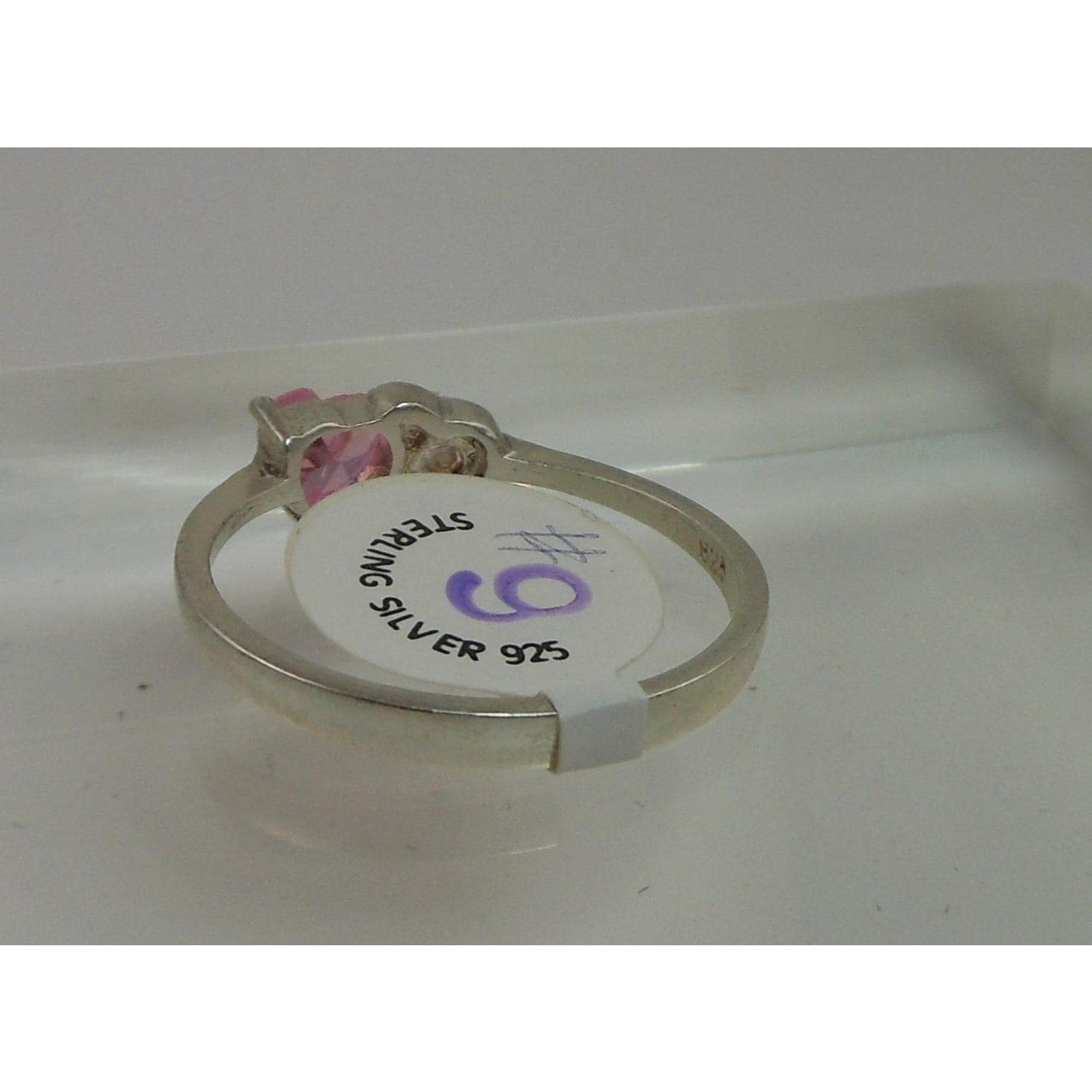 Vintage 925 Sterling Silver Pink Ice CZ Ring Size 9 - HoneyThomas.com