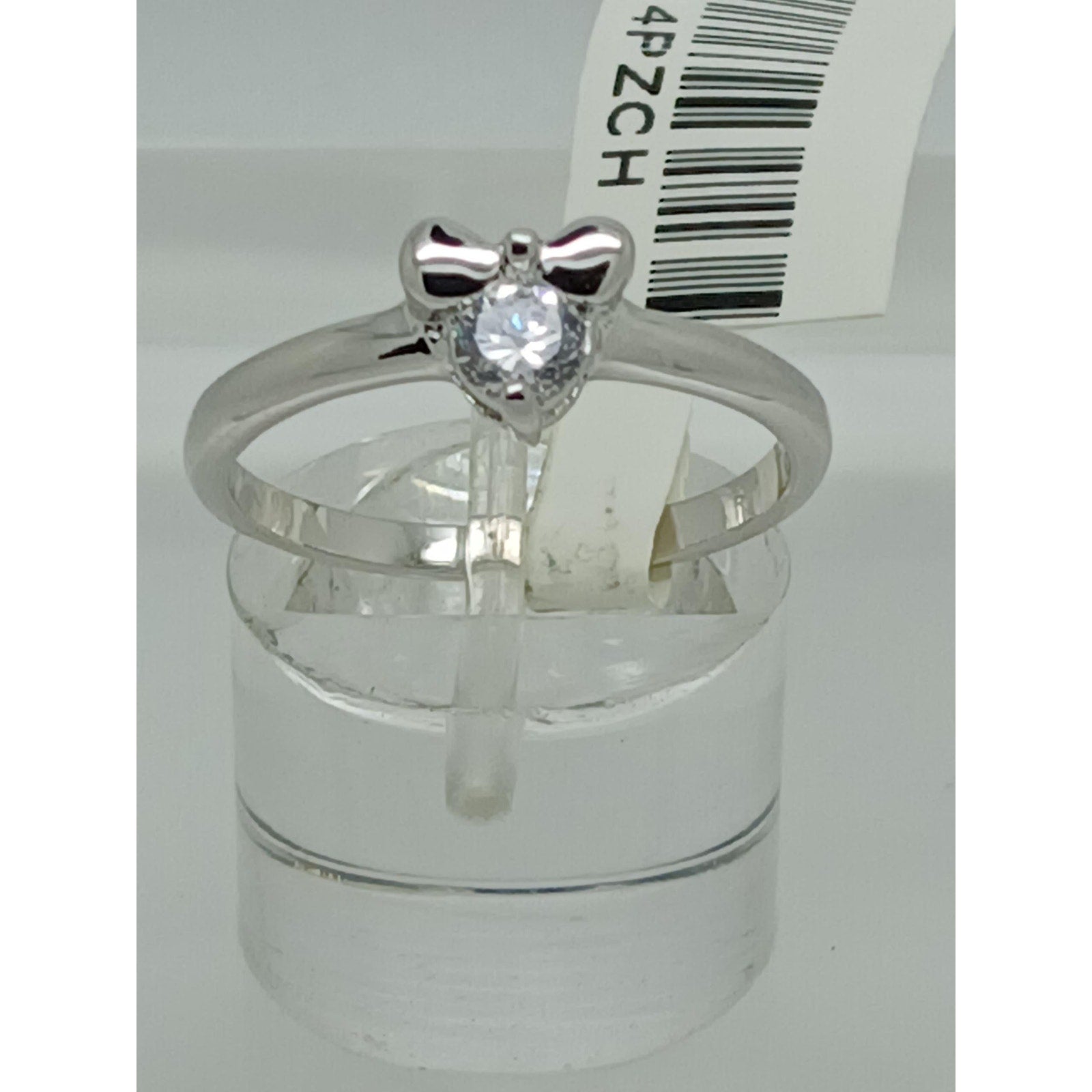 Vintage 0.25CT Charming Bow Solitaire White Gold Plated Stack Band Ring Size 8