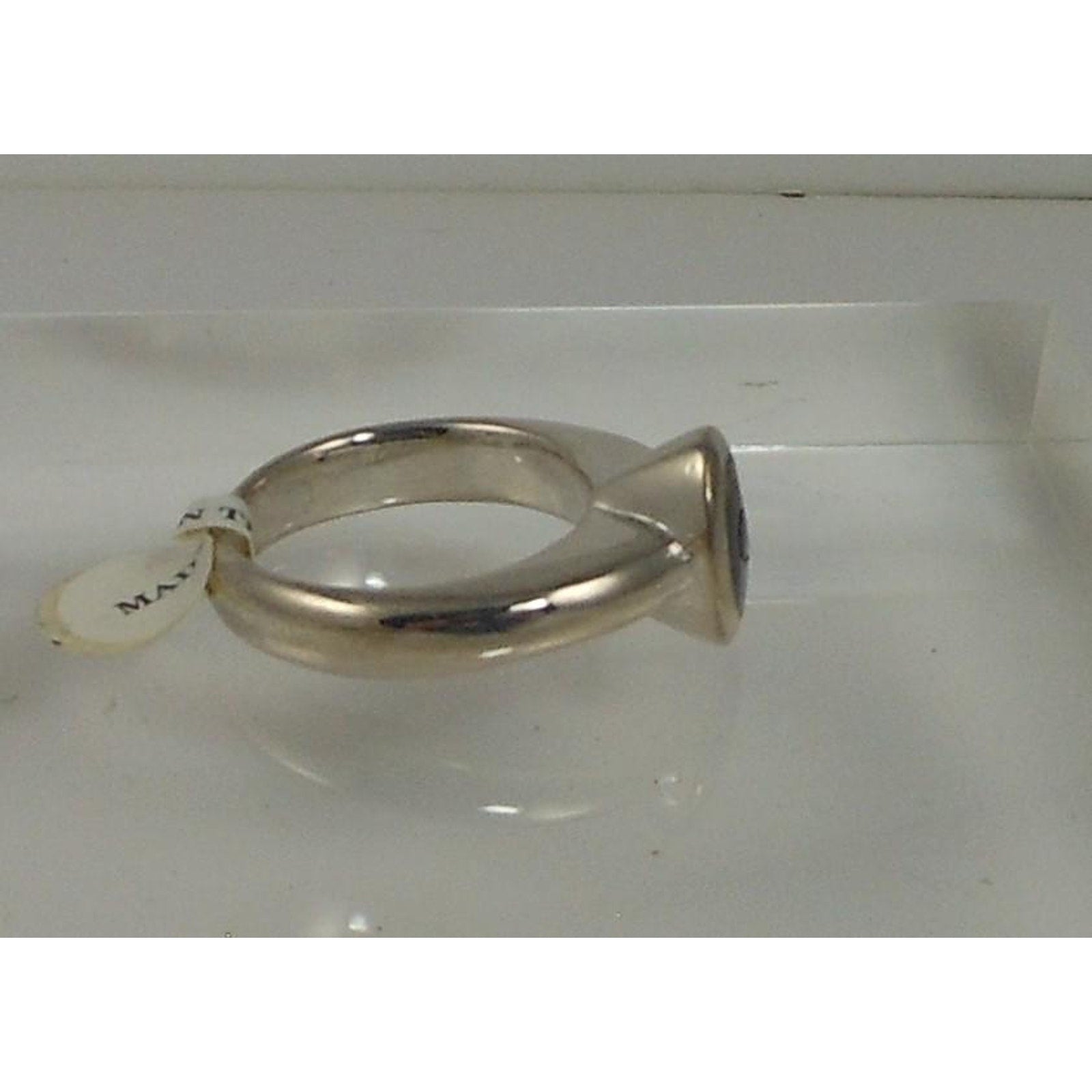 Handcrafted Vintage 925 Sterling Silver Band Ring Size 7 NOS Natural Shell 9.6g - HoneyThomas.com