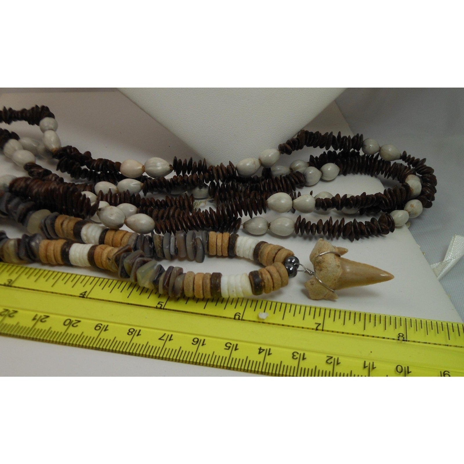 Handmade Tooth Pendant Necklace and Coco Shell Long Necklace Set - 2 Piece Set - HoneyThomas.com