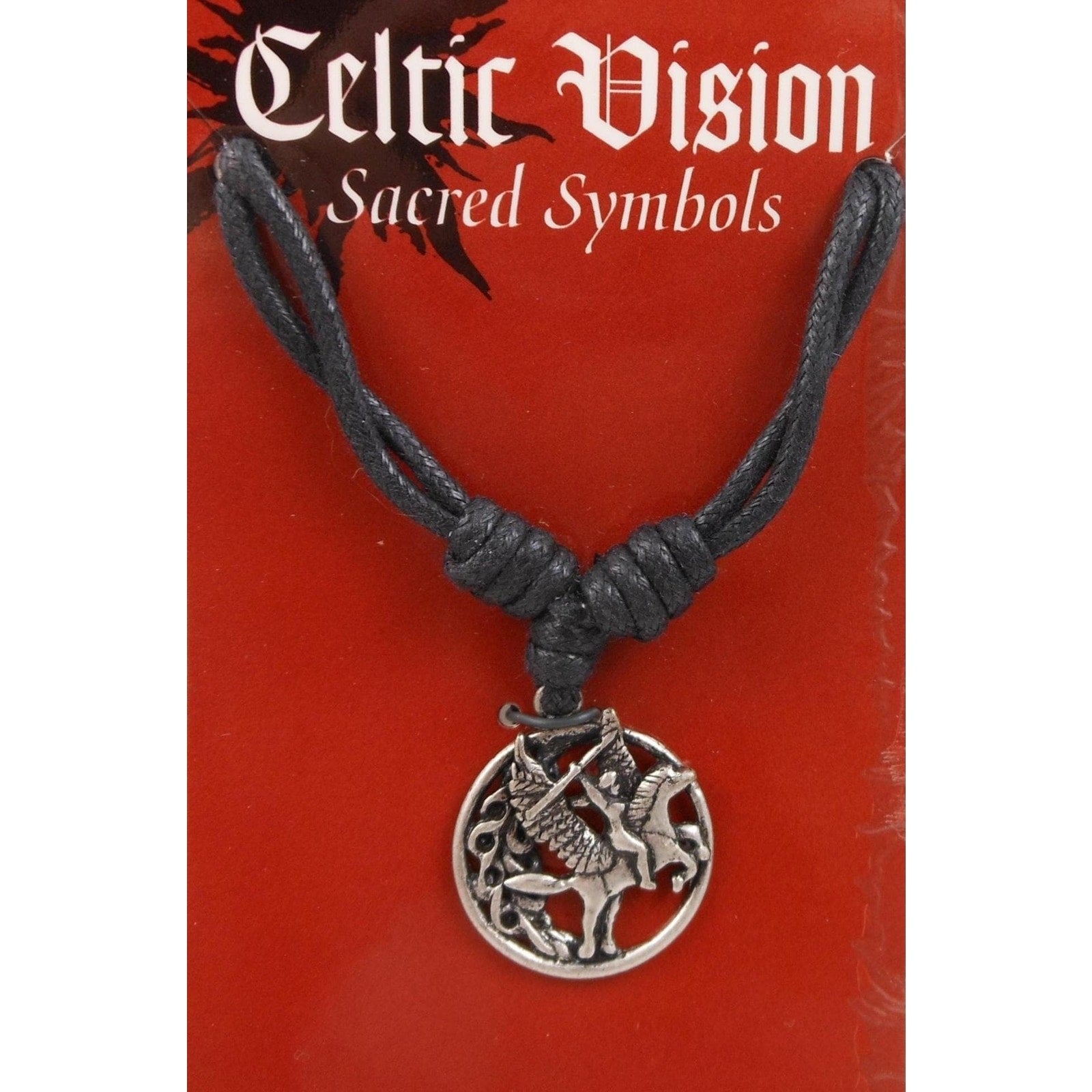 Vintage Celtic Vision Sacred Symbols Pegasus Necklace Pendant 24 Adjustable Cord - HoneyThomas.com