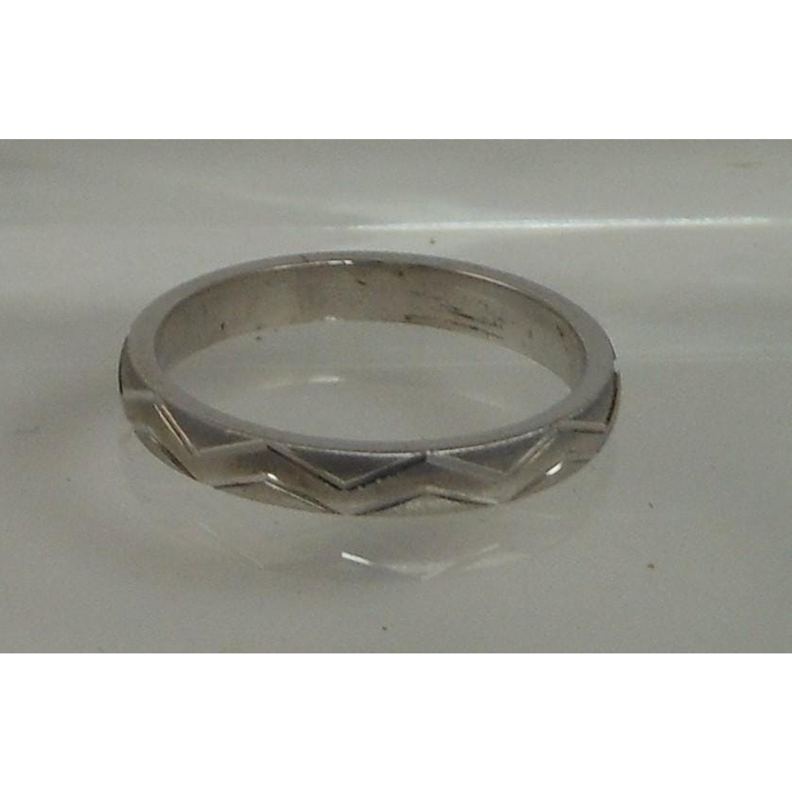 Vintage 925 Sterling Silver Diamond-Cut Ring Thailand Handcrafted Size 12 NOS