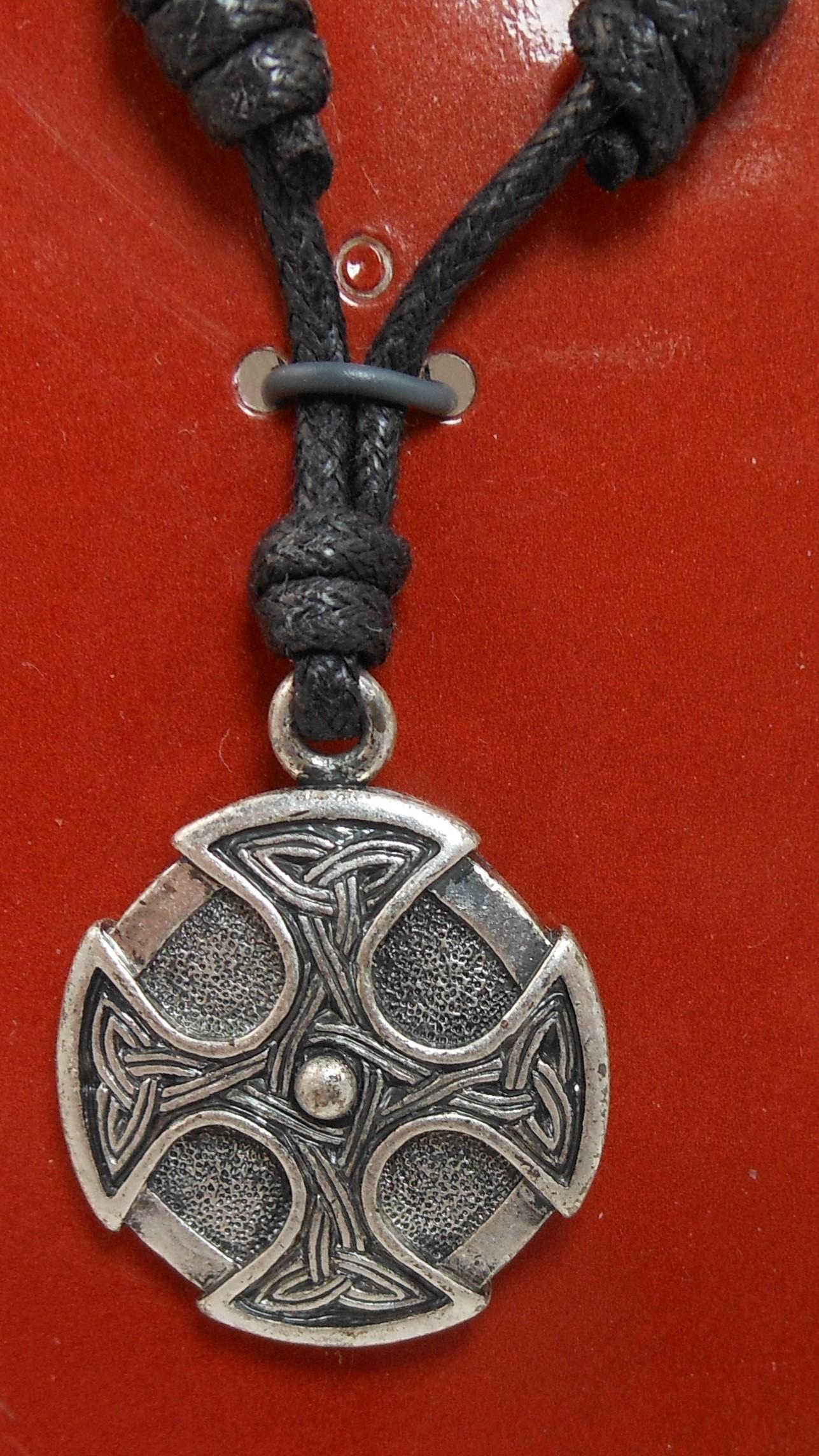 Vintage Celtic Knot Necklace: Sacred Symbol Pendant, 24" Cord