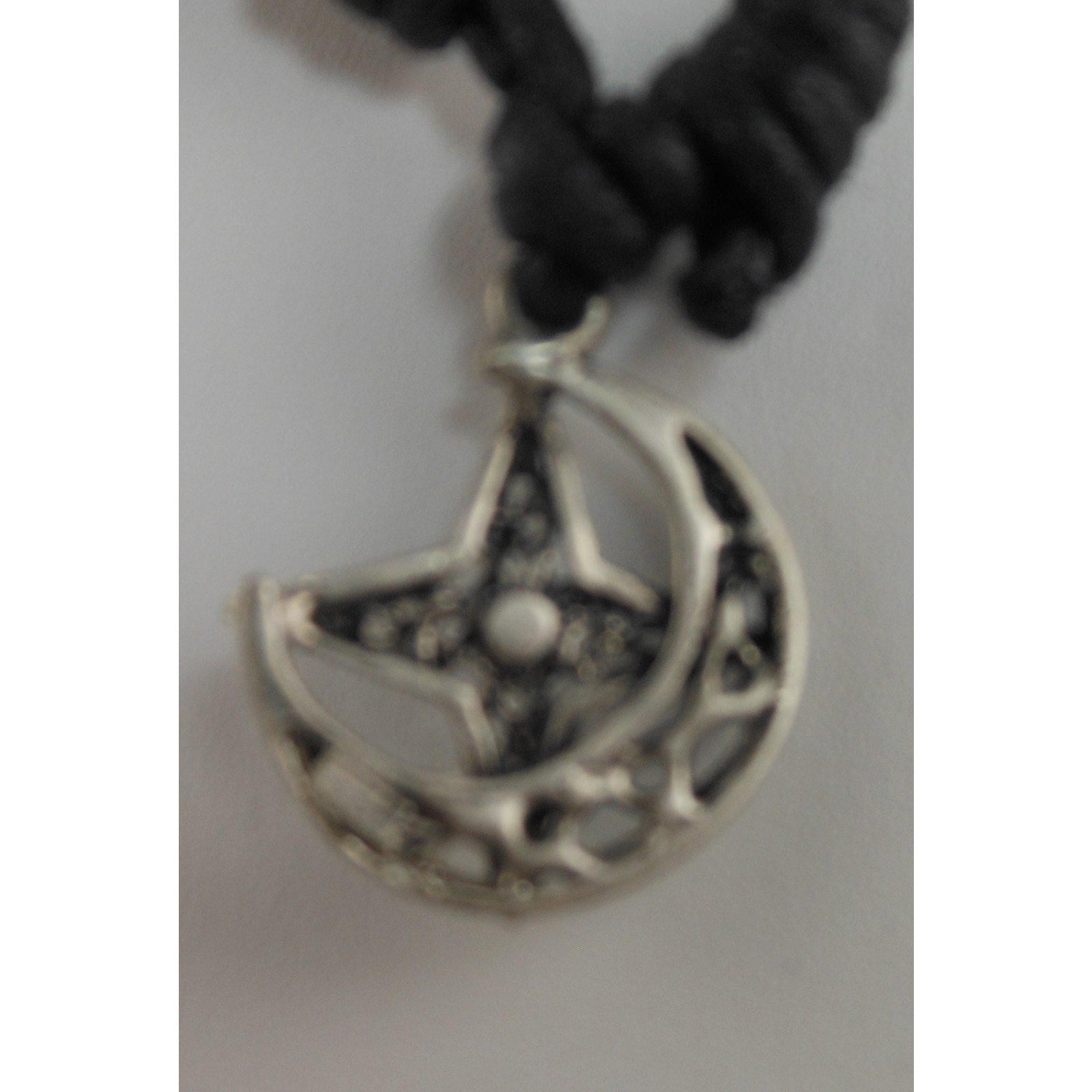 Vintage Celtic Visions Sacred Symbols Pendant Stars Moon Necklace- 24 Length - HoneyThomas.com