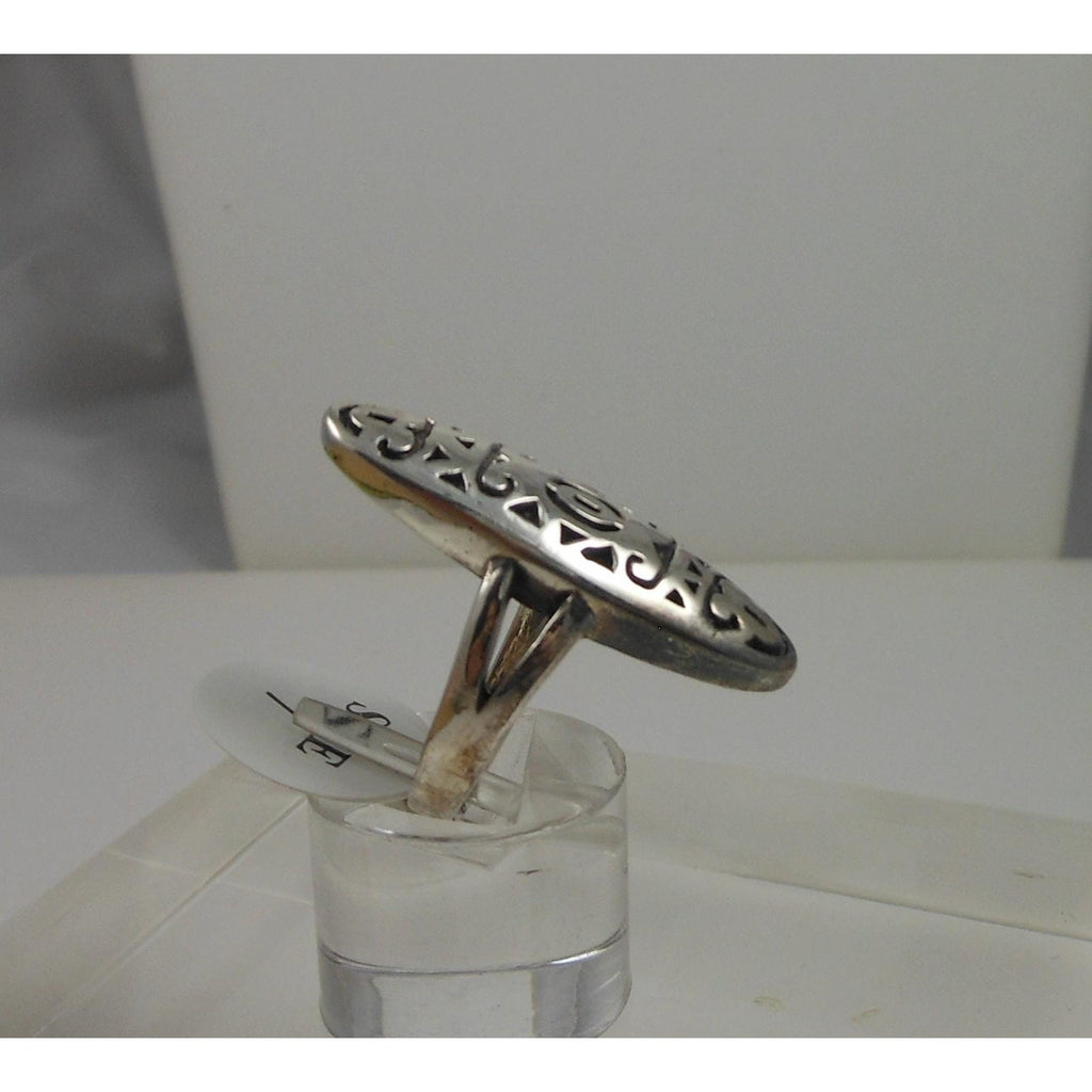1990's Sterling Silver Statement Tribal Boho Ring Size 7 - HoneyThomas.com