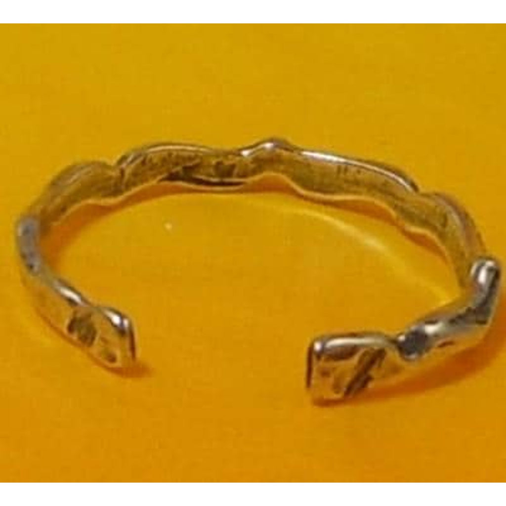 Vintage Sterling Silver Adjustable Wavy Curvy Toe Ring Sexy Beach Foot Jewelry