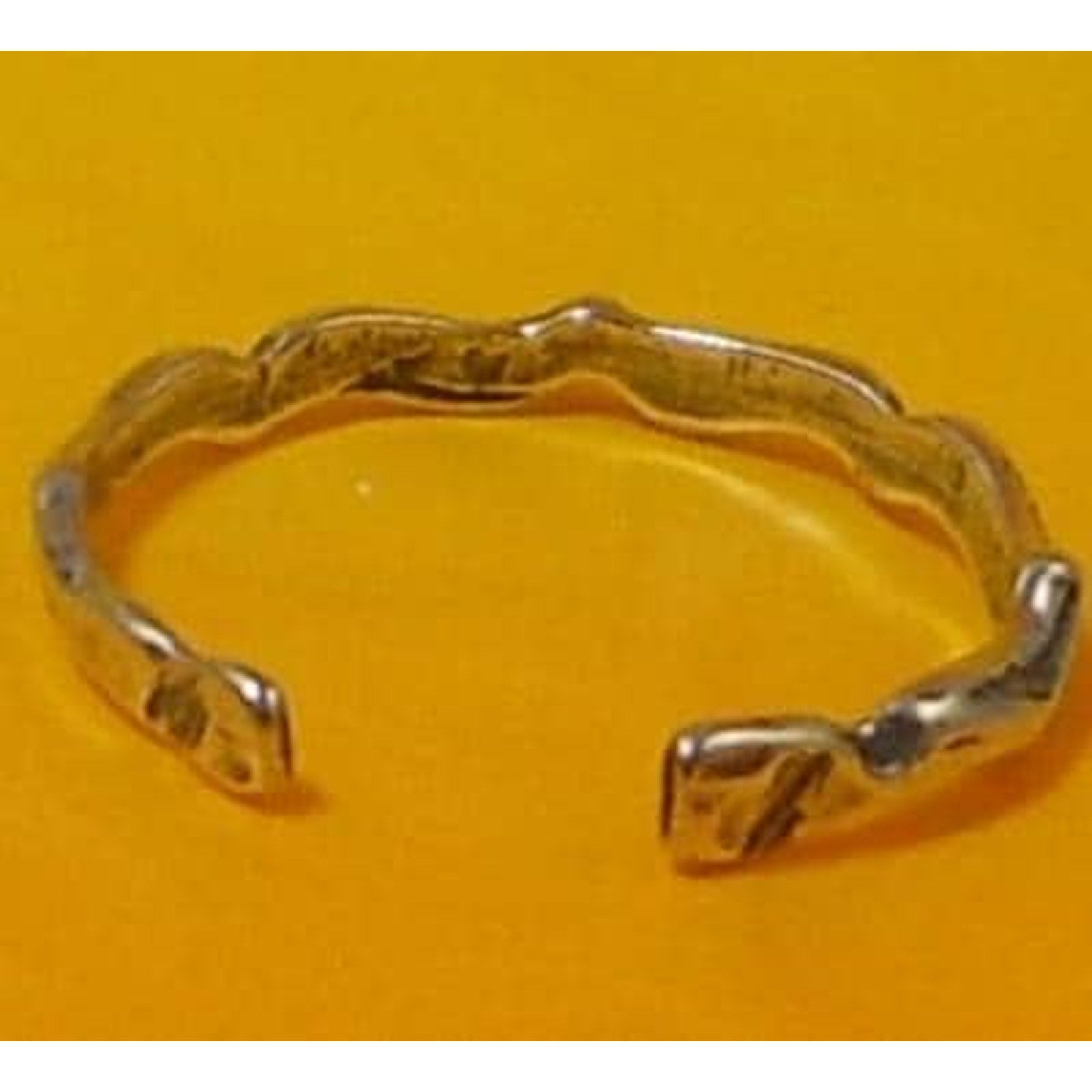 Vintage Sterling Silver Adjustable Wavy Curvy Toe Ring Sexy Beach Foot Jewelry