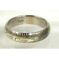 925 Sterling Silver Handcrafted Diamond-Cut Ring Size 5 Vintage Thailand 2.7g 4m - HoneyThomas.com