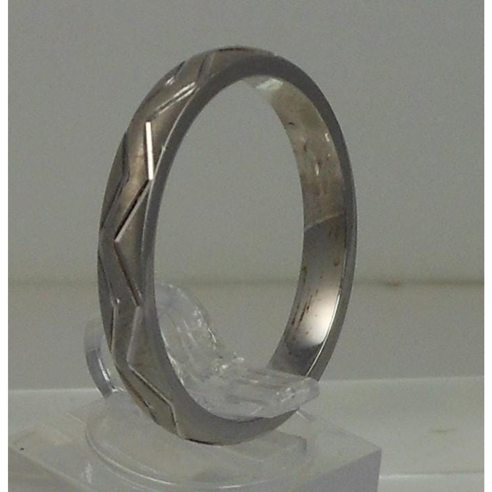 Vintage 925 Sterling Silver Diamond-Cut Ring Thailand Handcrafted Size 12 NOS - HoneyThomas.com