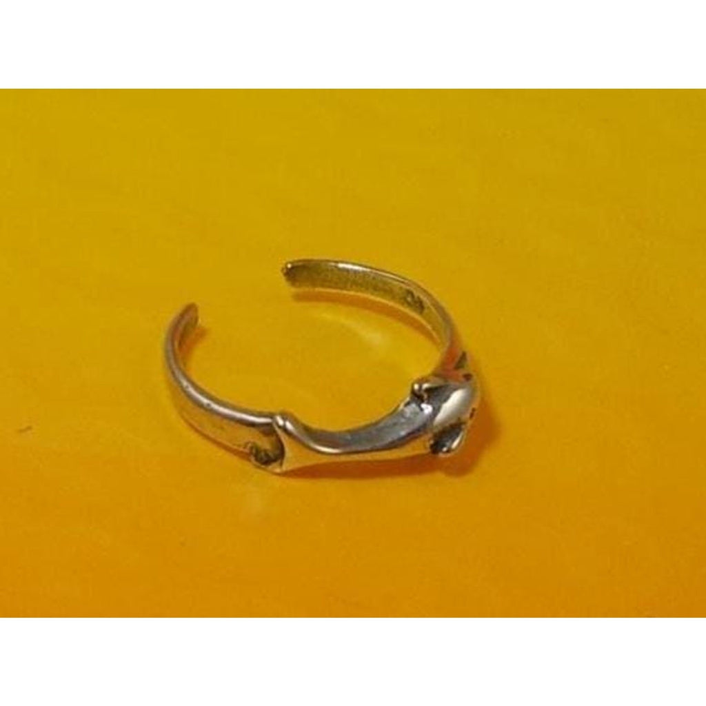 Vintage Sterling Silver Dolphin Toe Ring Handcrafted Jewelry New Old Stock - HoneyThomas.com