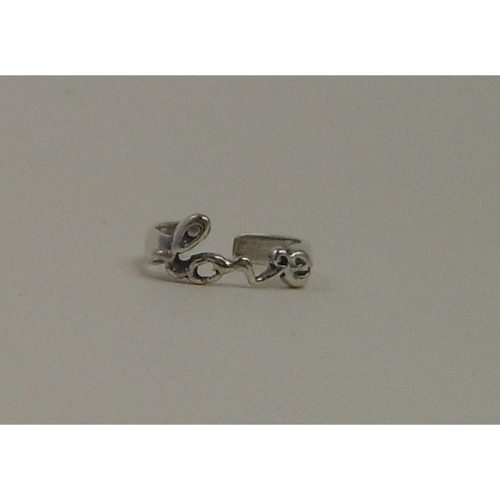 Vintage Sterling Silver LOVE Toe Ring from Thailand - NOS, 925 Silver, Unique - HoneyThomas.com