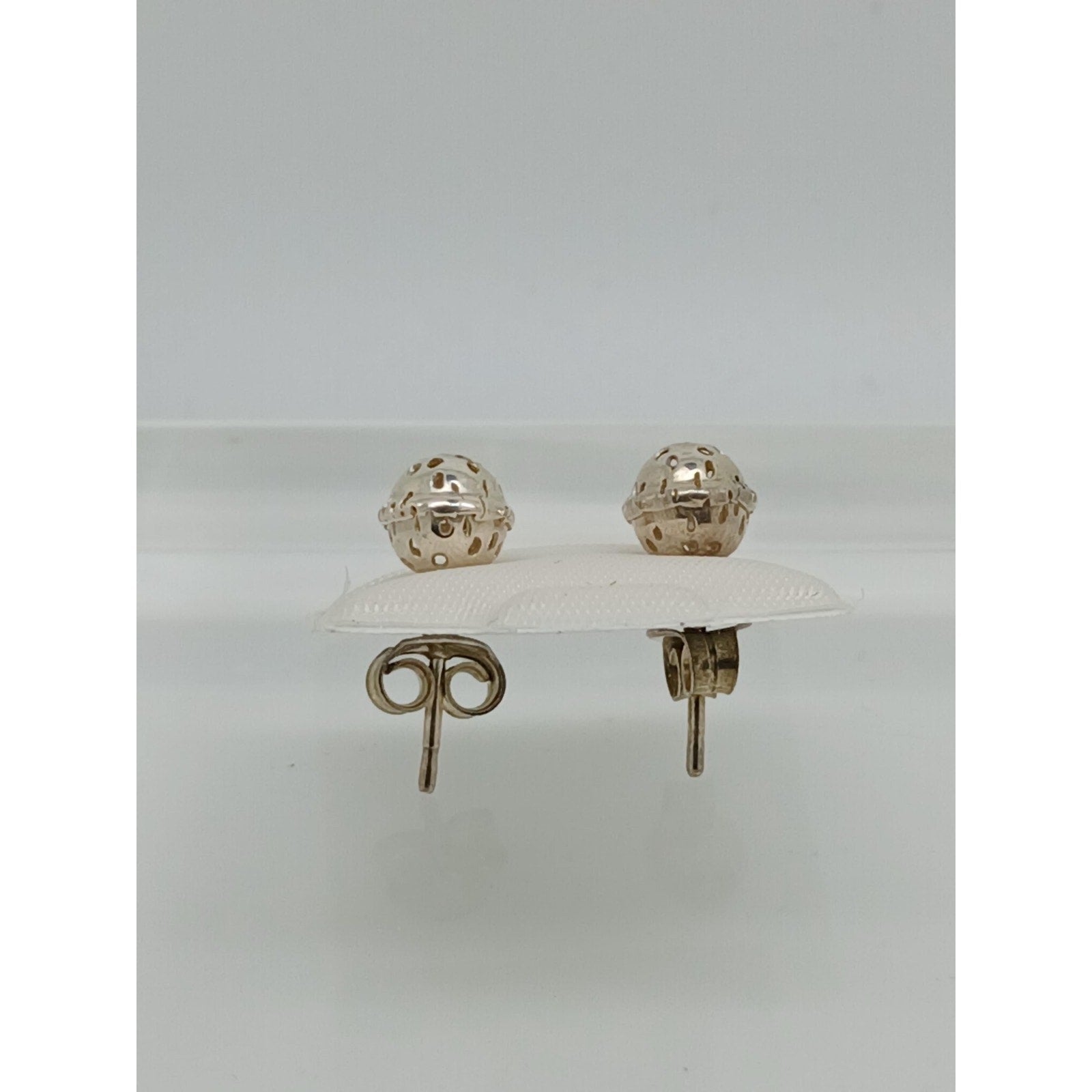 Vintage 925 Sterling Silver Bali Tribal Ball Stud Earrings 7mm - HoneyThomas.com
