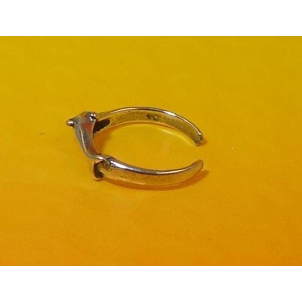 Vintage Sterling Silver Dolphin Toe Ring Handcrafted Jewelry  New Old Stock