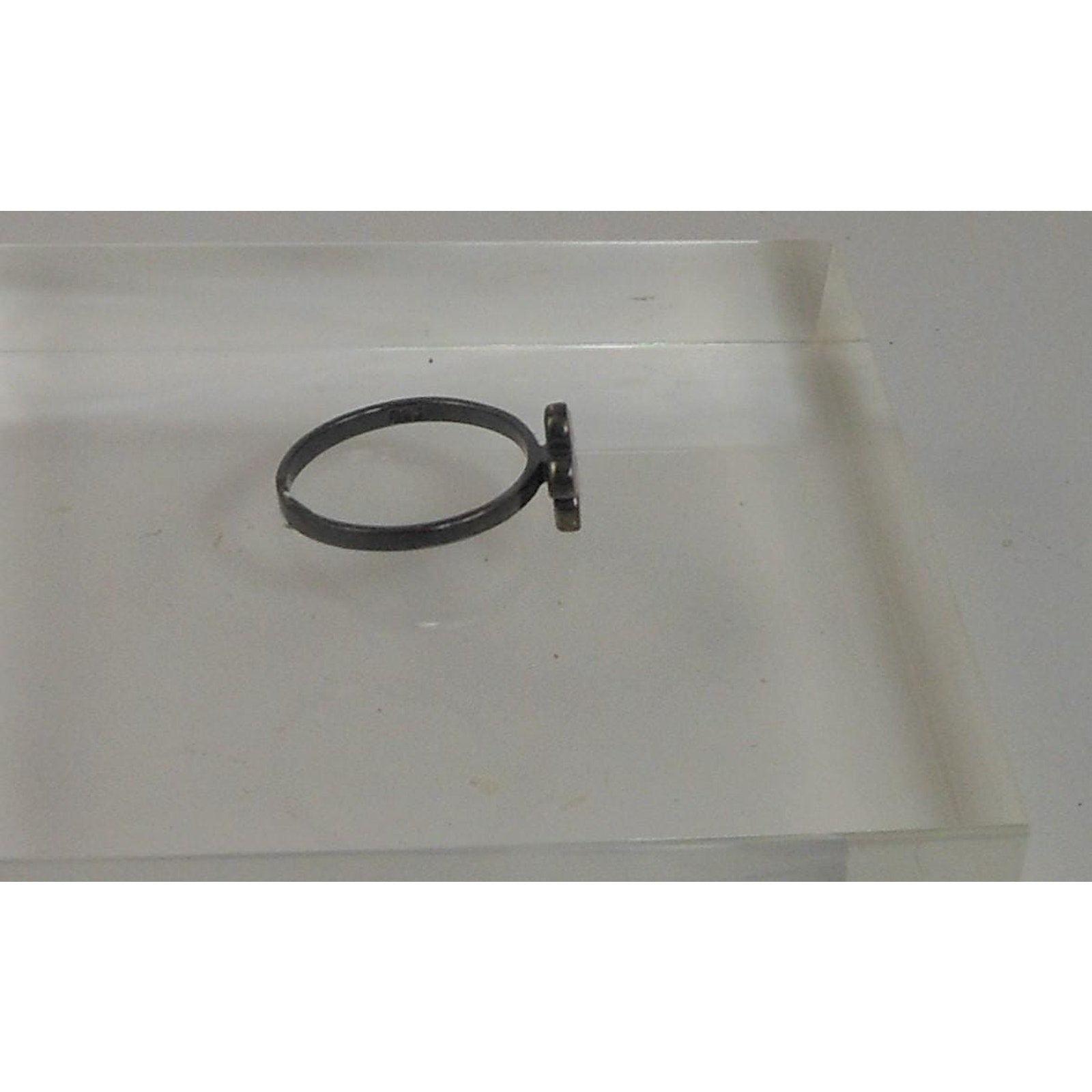 Fun Vibrant Red Flower Ring in Oxidized Sterling Silver - Size 8 - Enamel Resin