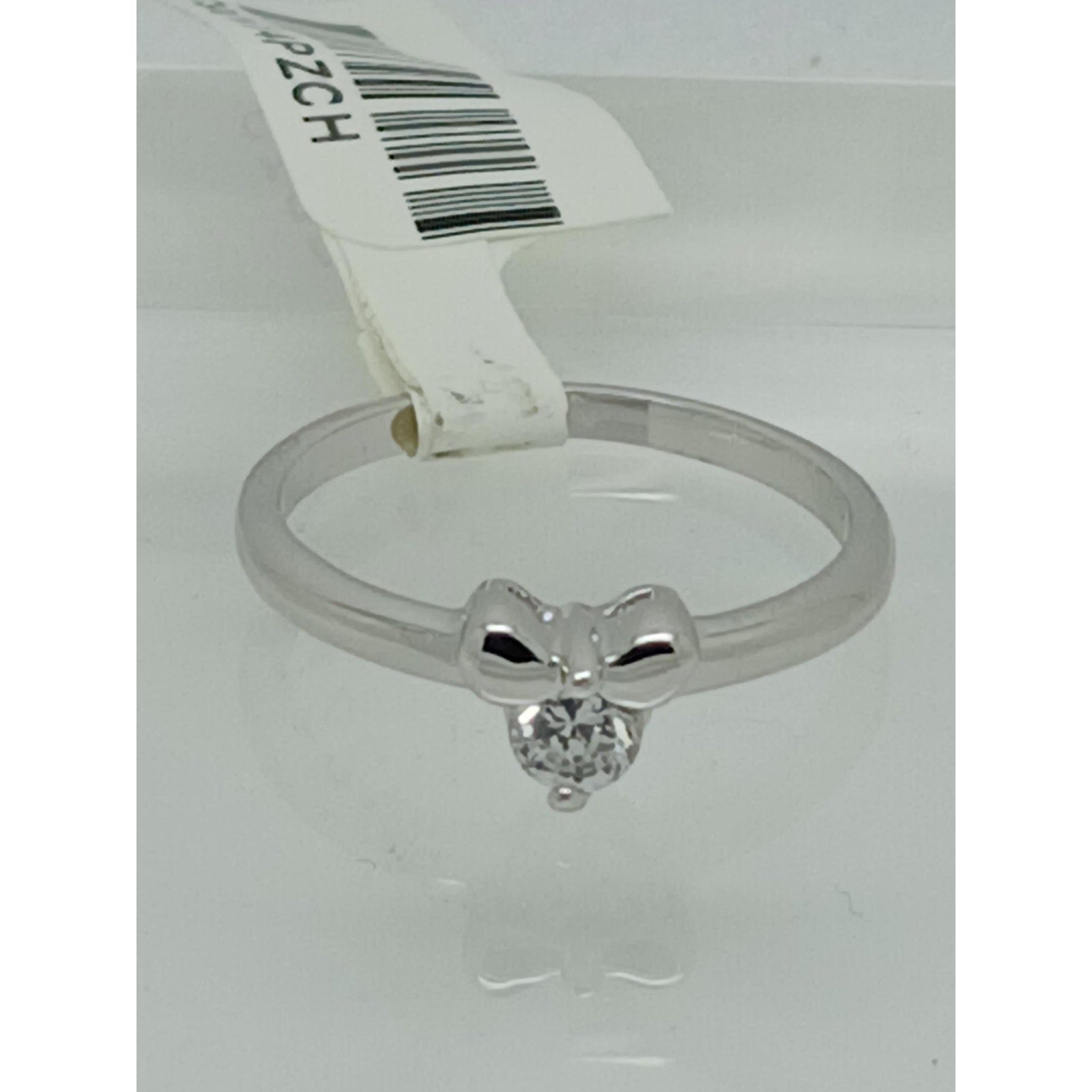 Vintage 0.25CT Charming Bow Solitaire White Gold Plated Stack Band Ring Size 8