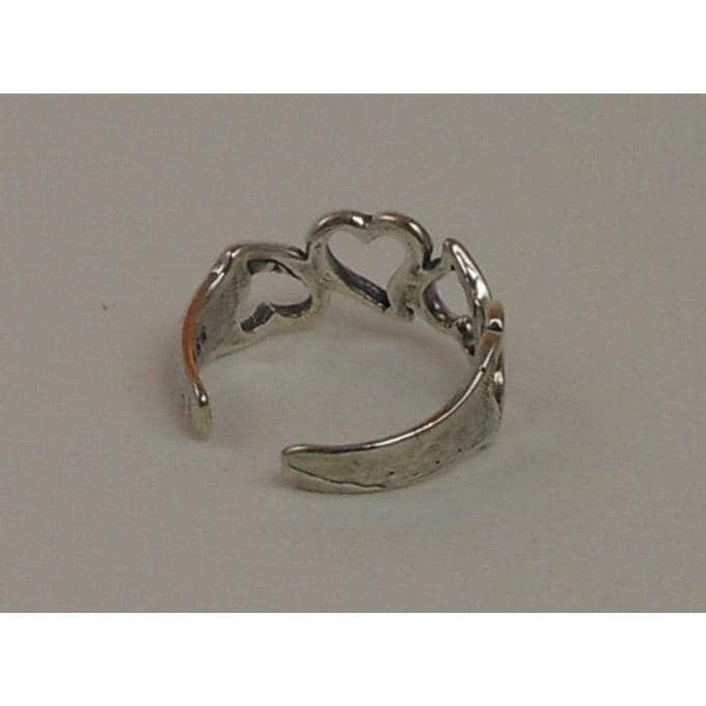 Vintage Sterling Silver Hearts Toe Ring - NOS Boho Jewelry from Thailand, 925 - HoneyThomas.com