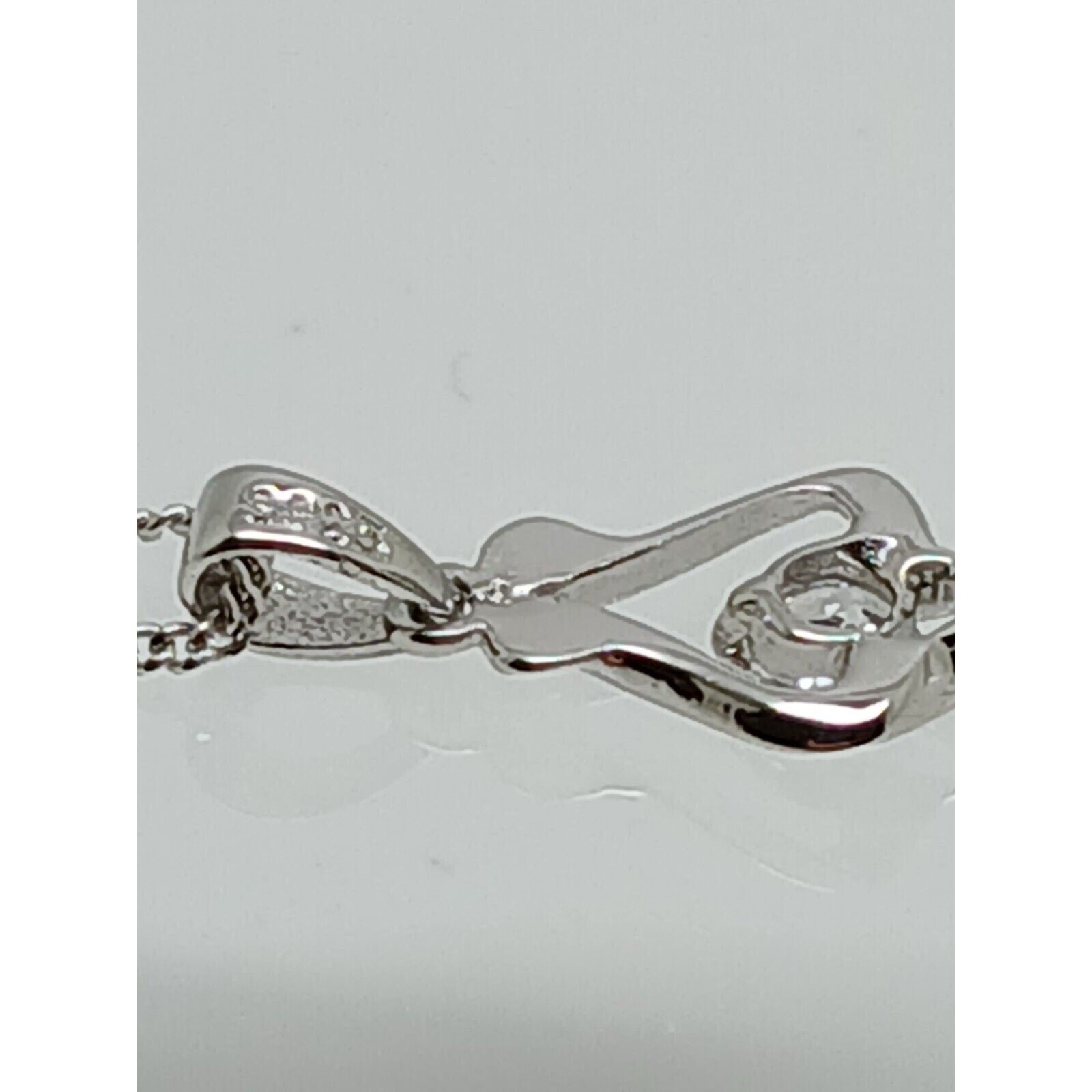 925 Sterling Silver Simulated Diamond Pendant Necklace Minimalist Petite - HoneyThomas.com