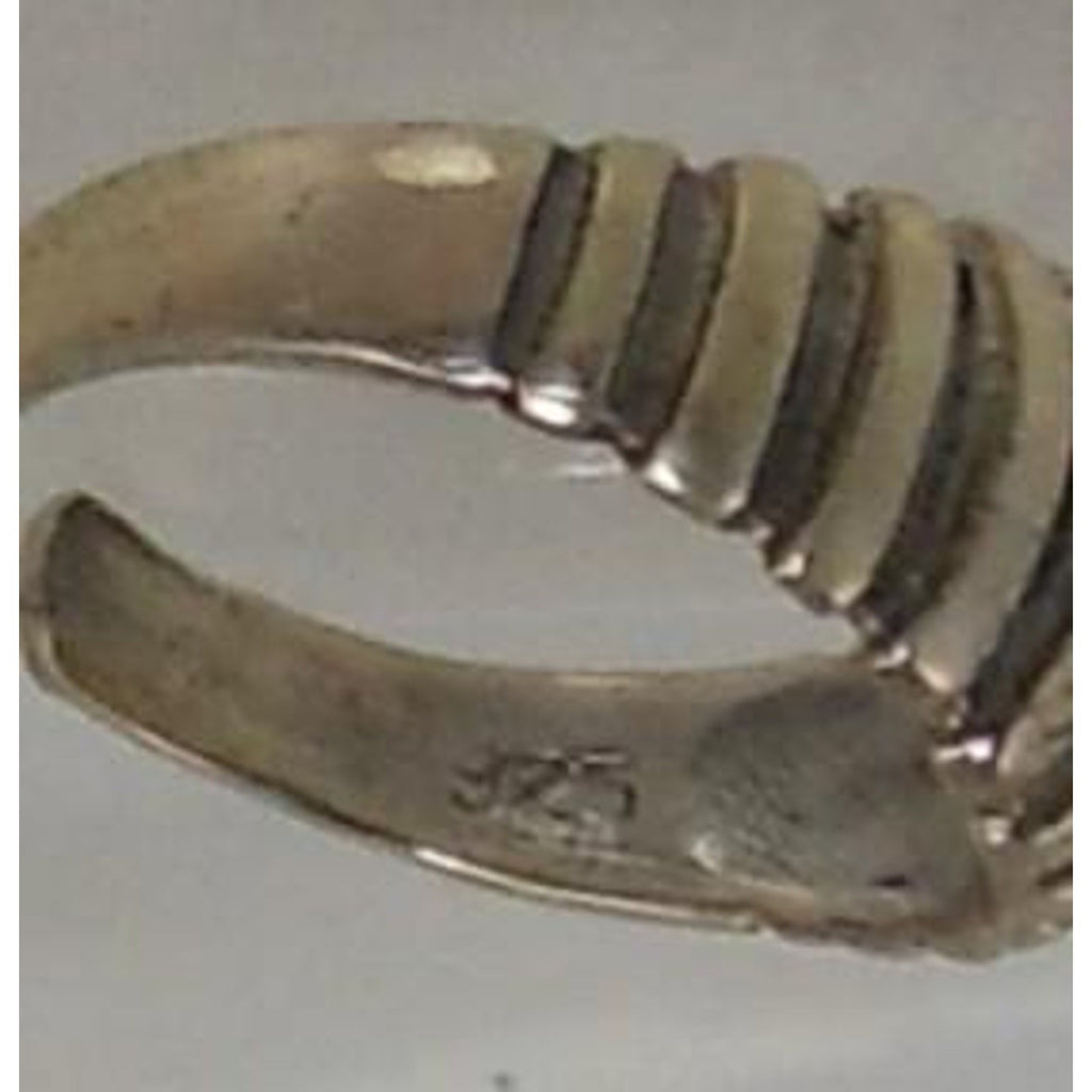 Handcrafted Ribbed Dome Toe Ring Sterling Silver Vintage Design Thailand 2g NOS - HoneyThomas.com