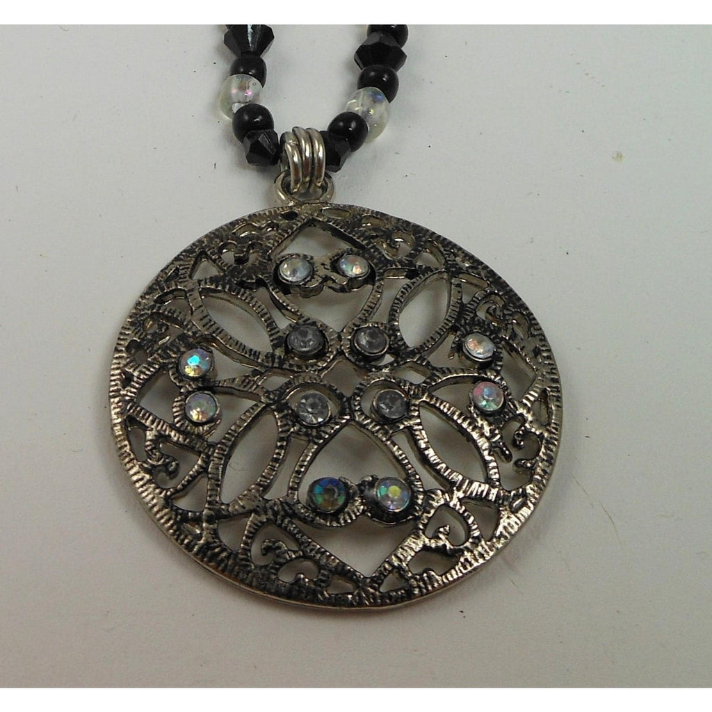 Stunning Handmade Crystal Beaded Pendant Necklace | Unique Jewelry Gift | 20" - HoneyThomas.com