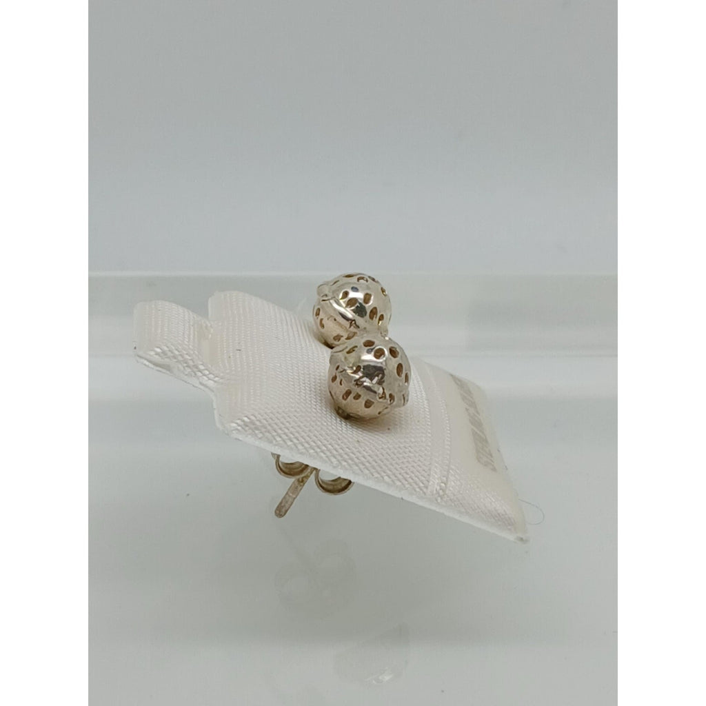 Vintage 925 Sterling Silver Bali Tribal Ball Stud Earrings 7mm - HoneyThomas.com