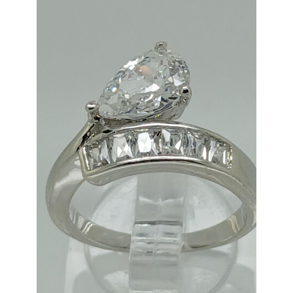 2.4CT Vintage Gold Plated Pear Radiant Cut Sim Diamond CZ Engagement Ring Size 6 - HoneyThomas.com