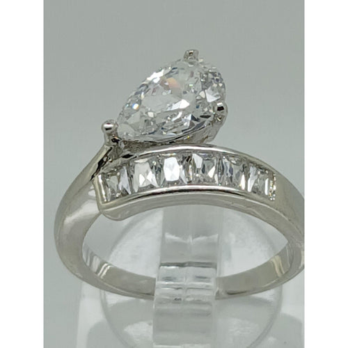 2.4CT Vintage Gold Plated Pear Radiant Cut Sim Diamond CZ Engagement Ring Size 6 - HoneyThomas.com