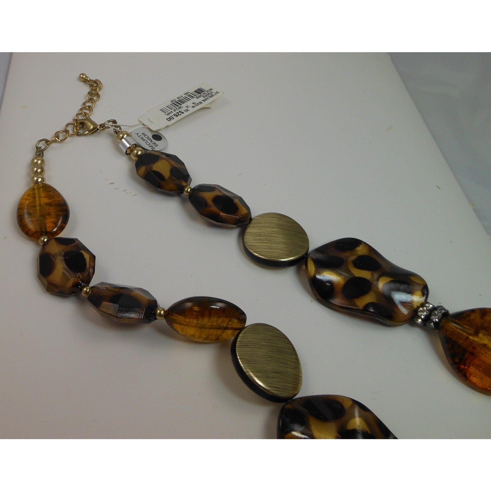 Vintage Animal Print Amber Gold Pendant Necklace - Never Worn $26 Original Tags - HoneyThomas.com