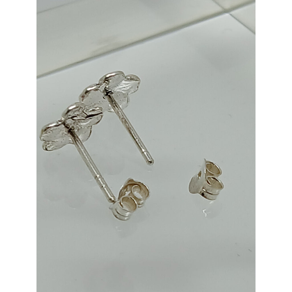 Vintage Estate Jewelry NOS .925 Sterling Silver Pink Crystal Flower Earrings - HoneyThomas.com