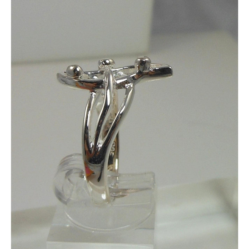 1990's New Unique Vintage Handmade 925 Sterling Silver Artistic Ring Size 7.5