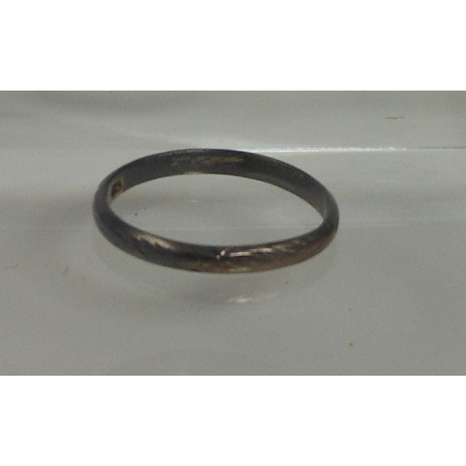 Ring Size 11.5 Sterling Silver Handcrafted Diamond-Cut Vintage with Great Patina