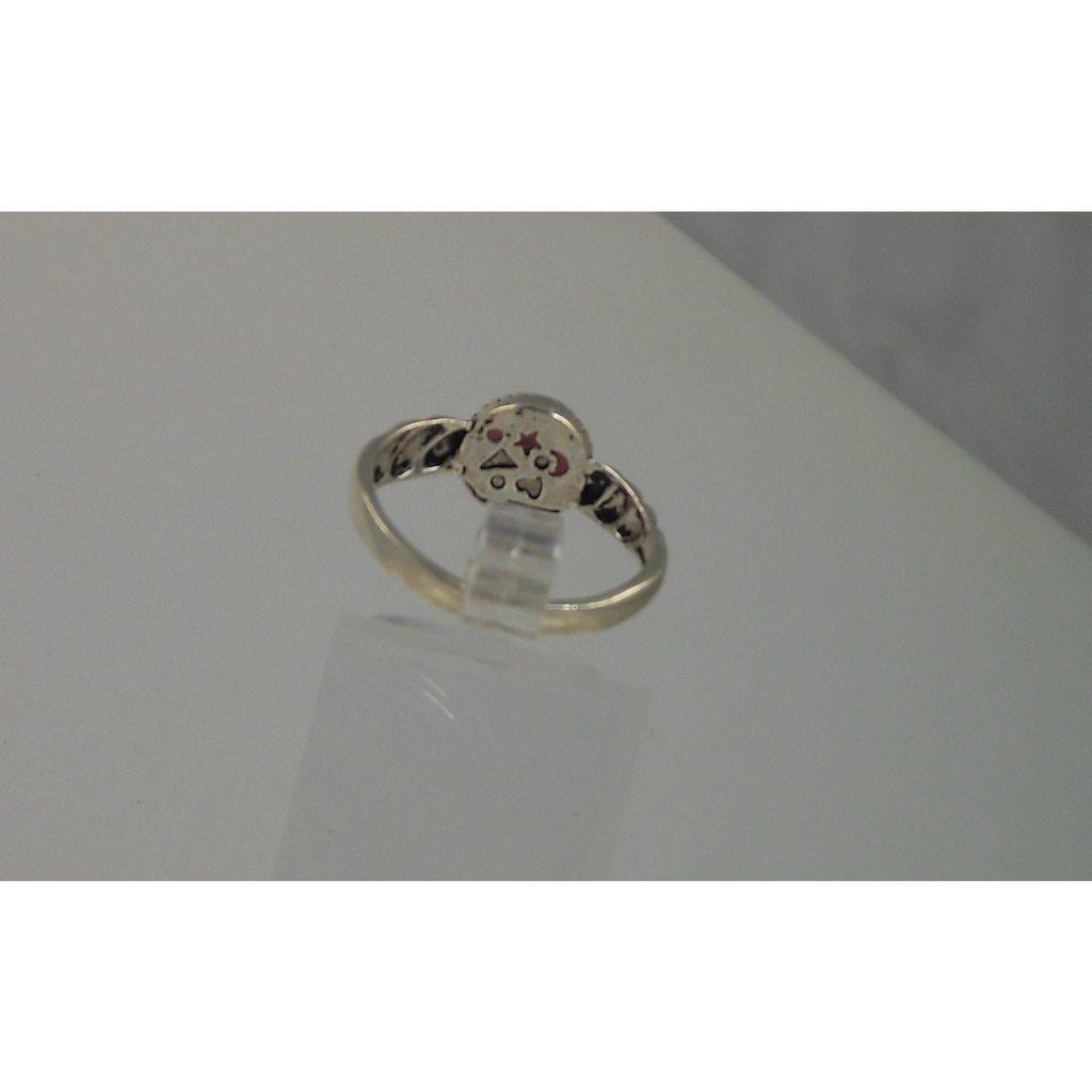 925 Sterling Silver Pink Cat's Eye Dolphin Ring NOS Size 9 Vintage Chrysoberyl