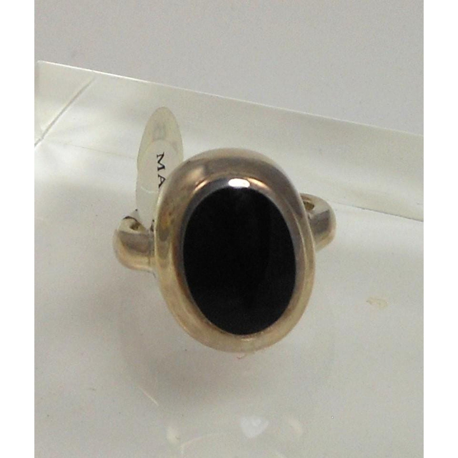 Elegant Vintage Sterling Silver Black Onyx Ring Size 6 925 Thailand NOS 6.5g - HoneyThomas.com
