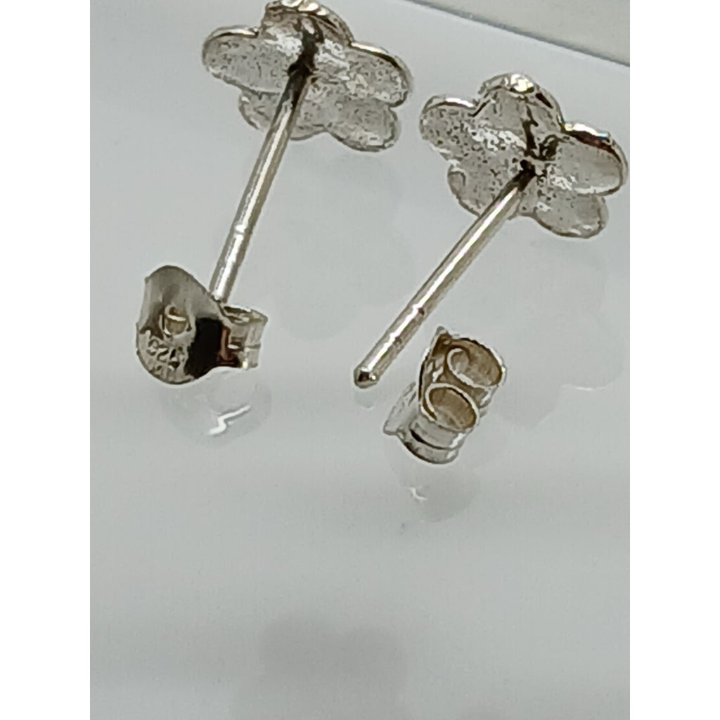 Vintage Estate Jewelry NOS .925 Sterling Silver Blue Crystal Flower Earrings - HoneyThomas.com
