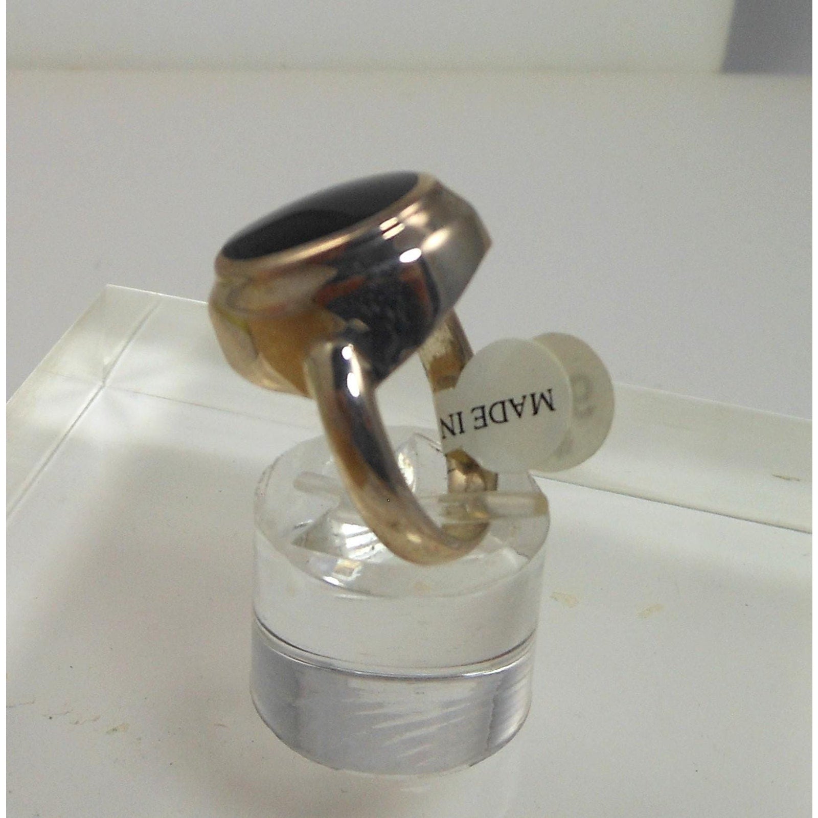 Elegant Vintage Sterling Silver Black Onyx Ring Size 6 925 Thailand NOS 6.5g